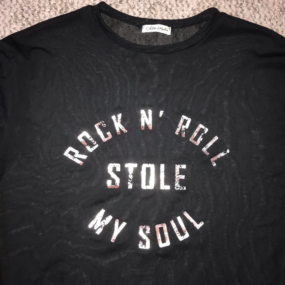 Rock N’ Roll Black Mesh Tee